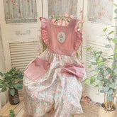 Florale Baumwoll-Schürze – Verstellbar 98x92cm Küche