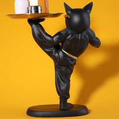 Bulldoggen Skulptur – Moderner Harz Aufbewahrungstablett