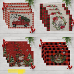 Weihnachts-Platzset – Leinen Design – 40x30 cm Set