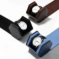 Uhrenbox Organizer – PU Leder, Hexagonal, Reisegrösse