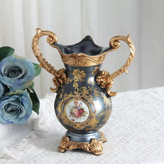 Luxus Vase aus Harz – Art Deco Design – Dunkelgrün