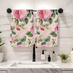 Küchentücher – Aquarell Blüten Polyester – 2er-Set