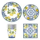 Einweggeschirr Set – Porzellan Design – 90PCS