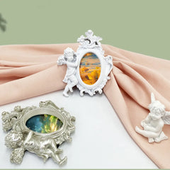 Engel Bilderrahmen – Harz Retro Design – 14cm Wand/Tisch