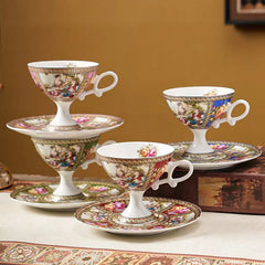 Europäisches Kaffeeservice – Keramik Goldrand