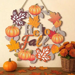 Herbstkranz - Holzdesign - Eingangstür Deko