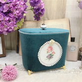 Samt Aufbewahrungsbox – Retro-Design – Perlenbesatz