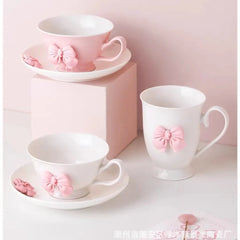 Cartoon-Schleifen Tassen – Porzellan Set – Kaffee & Tee