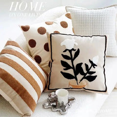 Bestickter nordischer Kissenbezug aus Polyester-Baumwolle, 45x45 cm, Farbe: Verschieden