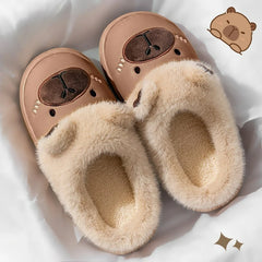 Capybara Plüschpantoffeln – PU Material – Indoor Komfort