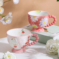 Handbemalte Keramiktassen – Süss & Grosse Kapazität