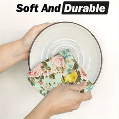 Küchenhandtücher Set – Blumen Design – 2er-Set