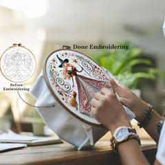 Halloween Stickerei - Baumwoll Hexendesign Kit