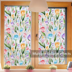 Cartoon Tulpe Wandsticker – Doppelseitige Fensterdeko