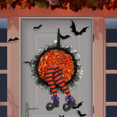 Halloween Türkranz – Hexenhut Design