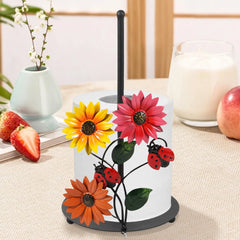 Sonnenblumen-Küchenrollenhalter – Vintage-Metall – 18 x 33 cm