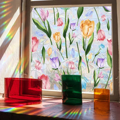 Cartoon Tulpe Wandsticker – Doppelseitige Fensterdeko