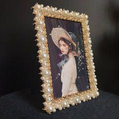 Moderner Metallrahmen – Perleneinlage – 6-7 Zoll