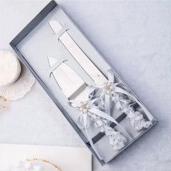 Europäisches Messer- und Gabelset – Diamantschleife – Geschenk