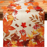 Herbst Tischläufer Leinen – Ahornblatt Design – 150x33cm