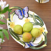 Schmetterlingsorchidee Keramiktablett – Landhausstil – 39cmx25cmx12.7cm