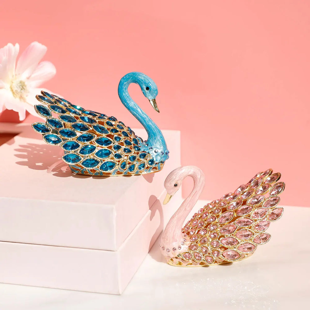 Schmuckschatulle Schwan – Emaille Zinklegierung – Schmuckdisplay