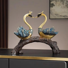 Schwanenornamente – Kunstharz-Design – Wohnzimmerdeko