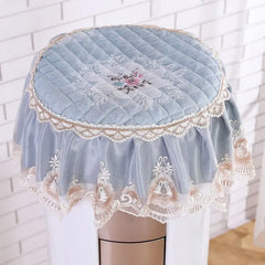 Luxus Hockerüberzug – Jacquard Strick – Ø 35 cm