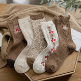 Niedliche Bärensocken – Wollmischung – Winterwärme, Set aus 5