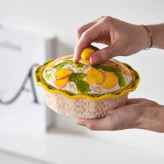 Keramik Obstschale – Hohes Fussdesign – Vielseitiges Geschirr