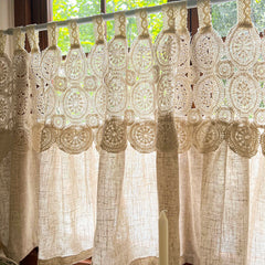 Imitation Hanfvorhang – Boho Spitze – B110 x H60cm