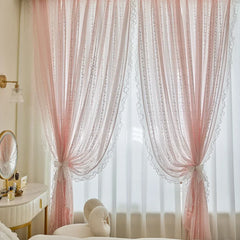 Transparente Prinzessinnen-Vorhänge aus Polyester mit floralen und gestreiften Mustern