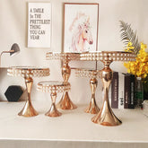 Hochzeits-Kuchenständer – Gold/Silber Metall – H20-39cm