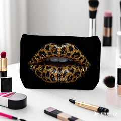 Leopardenmuster Schminktasche – Polyester – 23x17.5cm