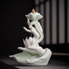 Buddha Hand Räuchergefäss – Keramik Zen Deko – 13.6cm