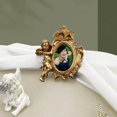 Engel Bilderrahmen – Harz Retro Design – 14cm Wand/Tisch