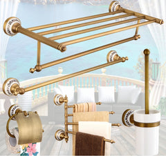 Porzellan Badezimmer Set – Wandmontiert Bronze