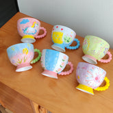 Handbemalte Keramiktassen – 430ml – Frühstücksgenuss