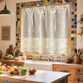 Elegante Vorhänge – Beiges Spitzen-Design – W100xH45cm bis W200xH60cm