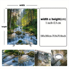 Wasserfall Duschvorhang - Polyester Ruhemomente - Diverse Grössen