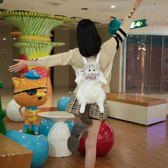 Kawaii Katzen Rucksack – Weiches Plüsch Tiermuster