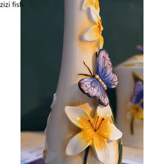 Schmetterlings-Orchideen-Vase – Keramik Modern