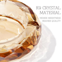 Kristall-Aschenbecher – Gold-Design – 4-Zoll rund