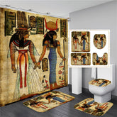 Retro Duschvorhang – Ägyptisches Design – 180x180cm Set