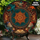 Vintage Wandplatte – Türkisblau & Golden Aluminium – 20x20cm