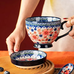 Kreative Porzellan Tassen – Bohemia Stil für Zuhause, 500ml