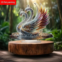 Bunte Schwanenstatue – Acryl Design – Ideal für Zuhause oder Café