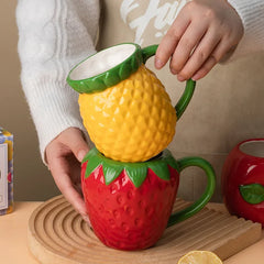 Keramiktassen – Kreatives Fruchtdesign – Kinder & Büro