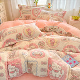 Flanell-Bettbezug – Moderner Cartoon-Druck – King Size