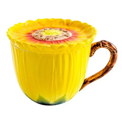 Keramik Kaffeetasse – Porzellan Sonnenblume – 360ml Kapazität